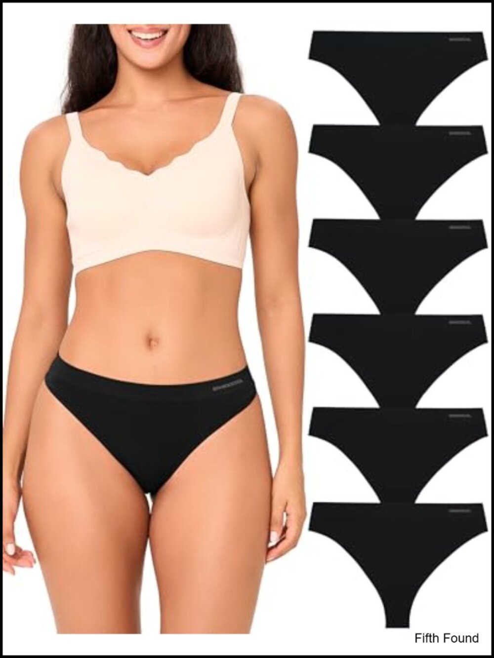 Seamless Moisture-Wicking Thongs No-Show High Stretch 6 Pack